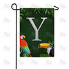 Tropical Birds Monogram Garden Flag