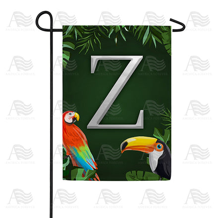 Tropical Birds Monogram Garden Flag