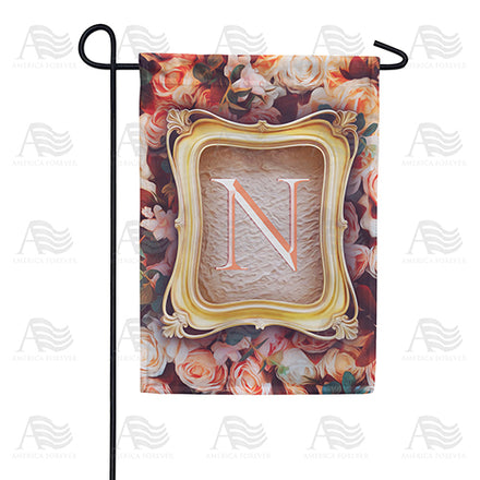 Antique Gold Frame Monogram Garden Flag