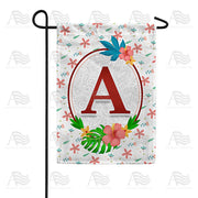 Periwinkle Petals Monogram Garden Flag