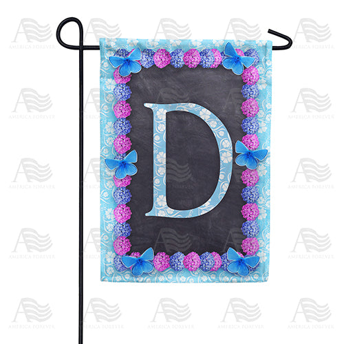 Blue And Purple Hydrangea Monogram Garden Flag