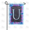 Blue And Purple Hydrangea Monogram Garden Flag