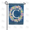 Floral Wreath Monogram Garden Flag