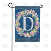 Floral Wreath Monogram Garden Flag