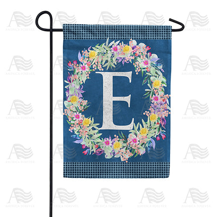 Floral Wreath Monogram Garden Flag