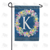 Floral Wreath Monogram Garden Flag