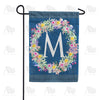 Floral Wreath Monogram Garden Flag