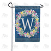 Floral Wreath Monogram Garden Flag