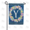 Floral Wreath Monogram Garden Flag