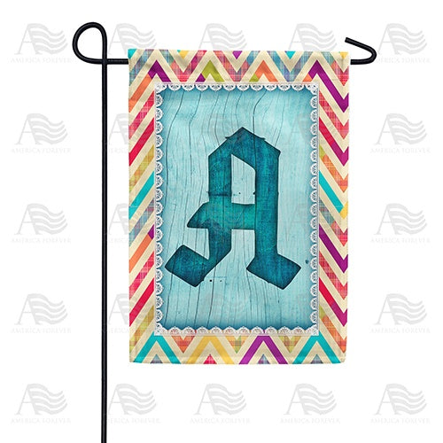 Multi Color Chevron Monogram Garden Flag