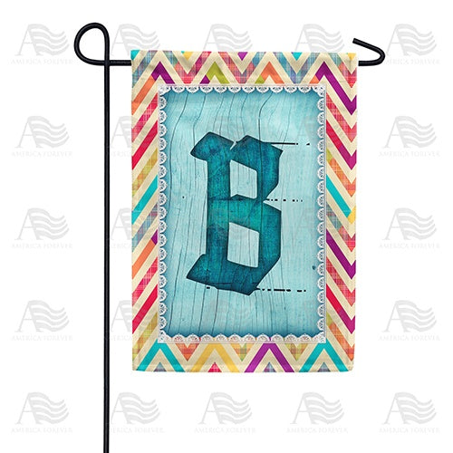 Multi Color Chevron Monogram Garden Flag