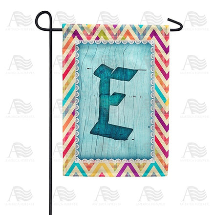 Multi Color Chevron Monogram Garden Flag