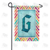 Multi Color Chevron Monogram Garden Flag