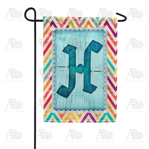 Multi Color Chevron Monogram Garden Flag