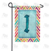 Multi Color Chevron Monogram Garden Flag