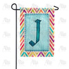 Multi Color Chevron Monogram Garden Flag