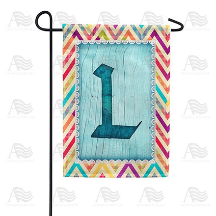 Multi Color Chevron Monogram Garden Flag