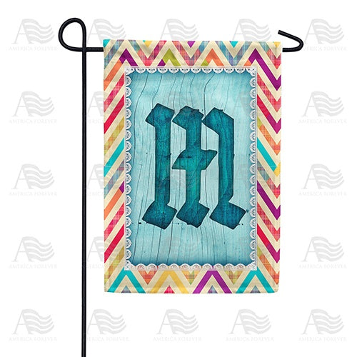 Multi Color Chevron Monogram Garden Flag