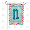 Multi Color Chevron Monogram Garden Flag