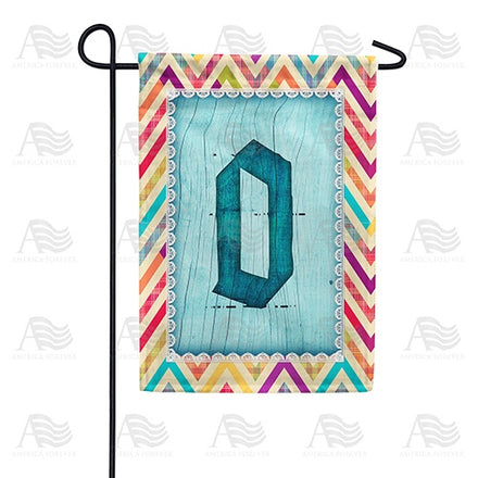 Multi Color Chevron Monogram Garden Flag