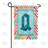 Multi Color Chevron Monogram Garden Flag