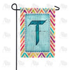 Multi Color Chevron Monogram Garden Flag