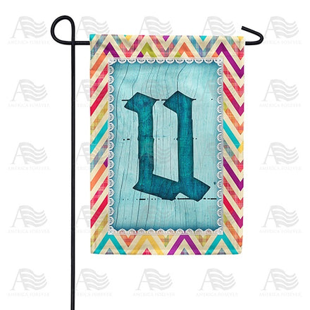 Multi Color Chevron Monogram Garden Flag