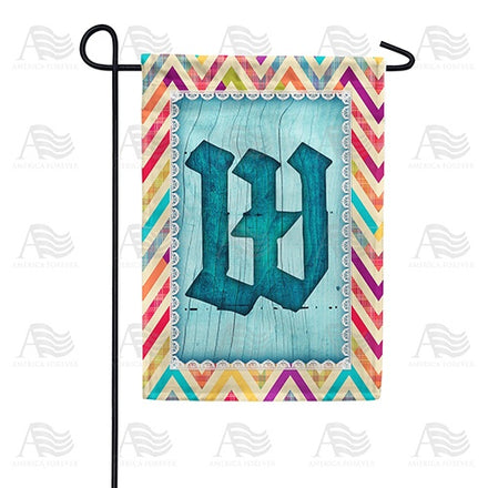 Multi Color Chevron Monogram Garden Flag