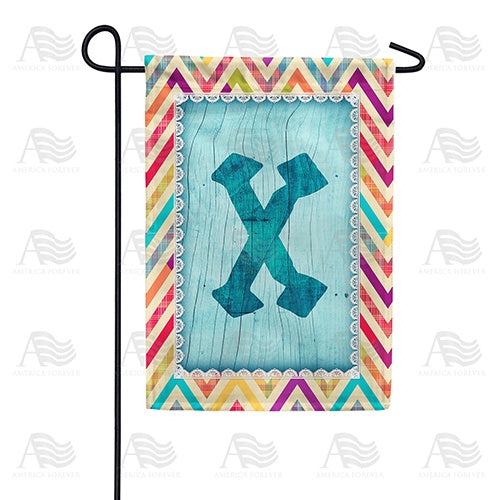 Multi Color Chevron Monogram Garden Flag