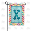 Multi Color Chevron Monogram Garden Flag