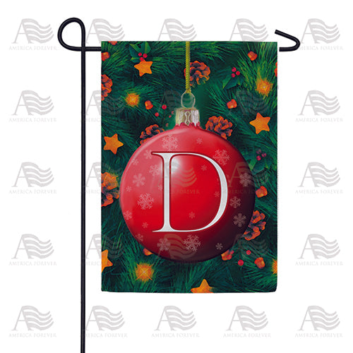 Christmas Ball Monogram Garden Flag