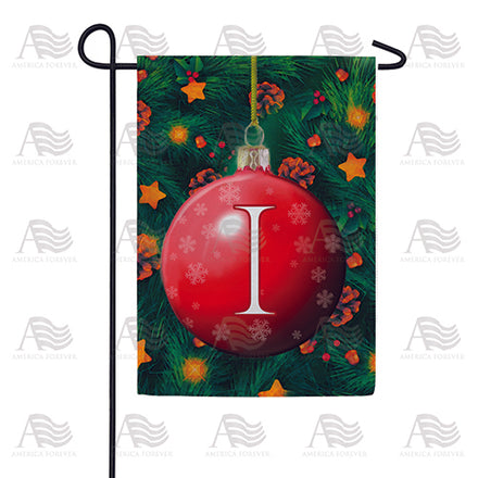 Christmas Ball Monogram Garden Flag