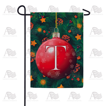 Christmas Ball Monogram Garden Flag