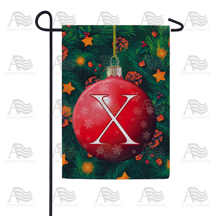 Christmas Ball Monogram Garden Flag