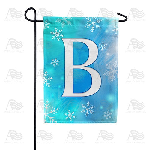 Snowflakes Monogram Garden Flag