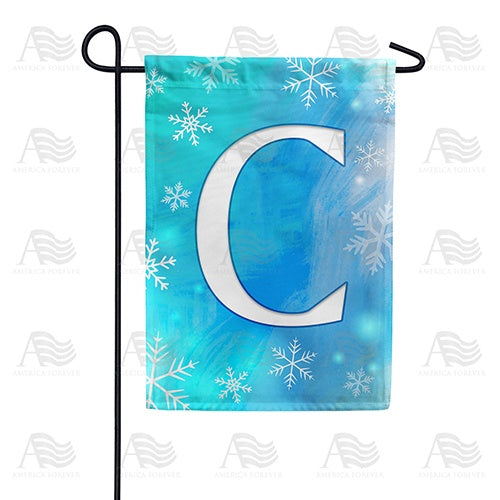 Snowflakes Monogram Garden Flag