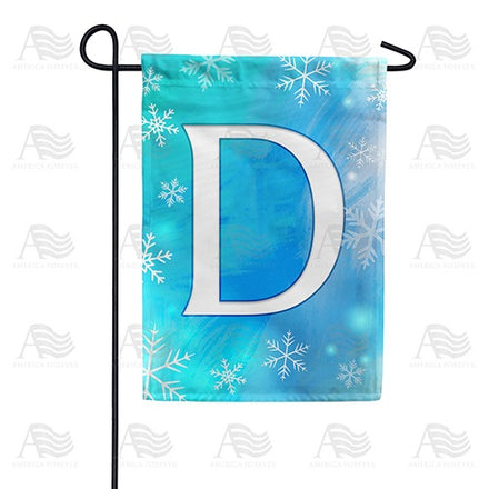 Snowflakes Monogram Garden Flag