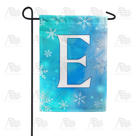 Snowflakes Monogram Garden Flag