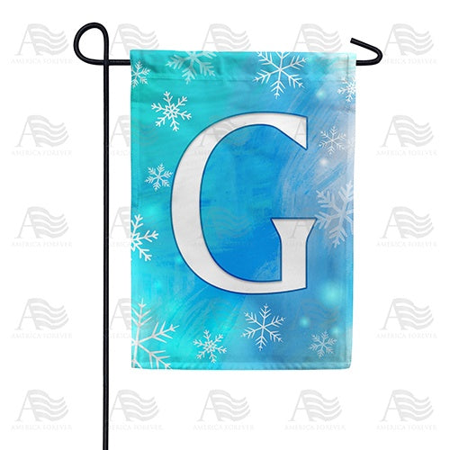 Snowflakes Monogram Garden Flag