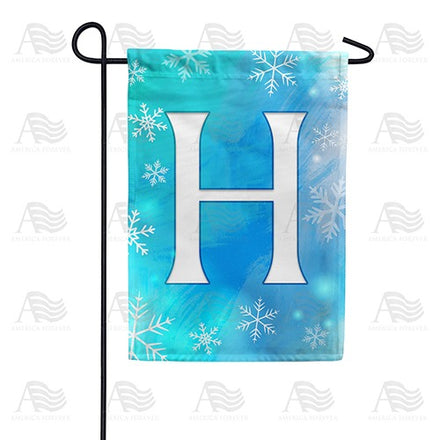 Snowflakes Monogram Garden Flag