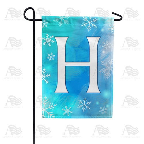 Snowflakes Monogram Garden Flag