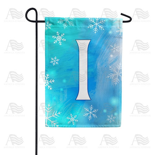 Snowflakes Monogram Garden Flag