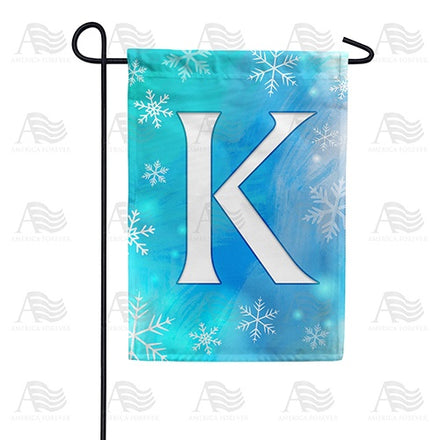 Snowflakes Monogram Garden Flag