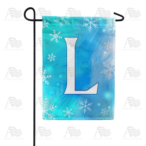 Snowflakes Monogram Garden Flag