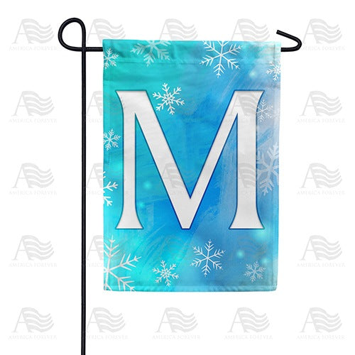 Snowflakes Monogram Garden Flag