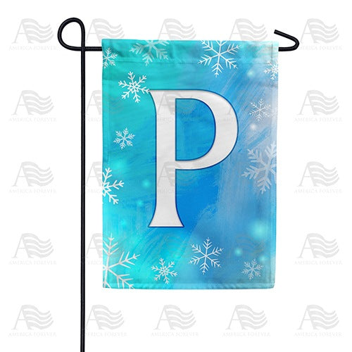 Snowflakes Monogram Garden Flag