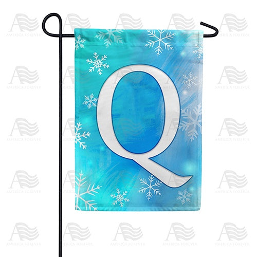 Snowflakes Monogram Garden Flag