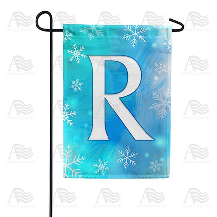 Snowflakes Monogram Garden Flag