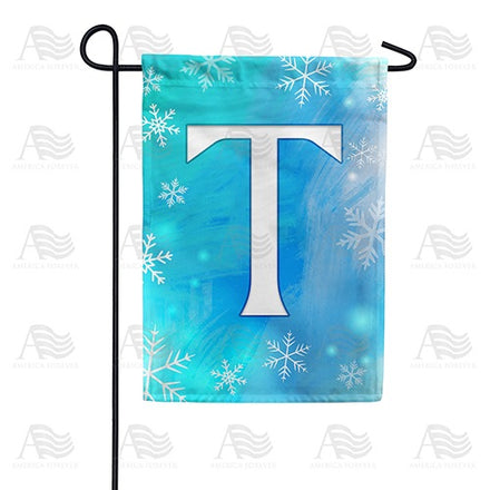 Snowflakes Monogram Garden Flag