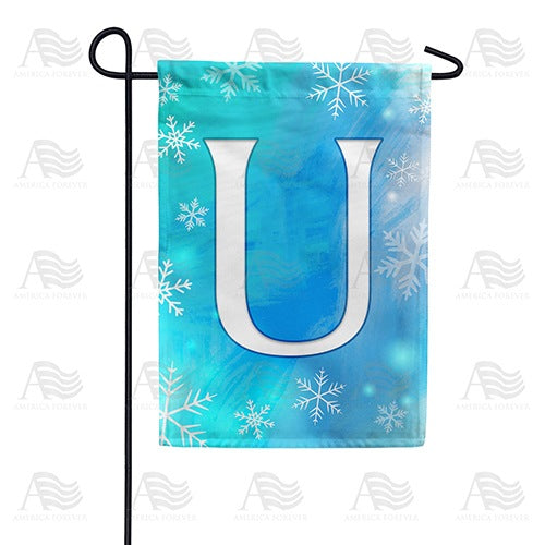 Snowflakes Monogram Garden Flag